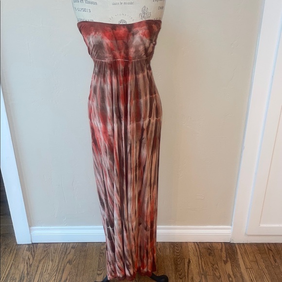 Lani Dresses & Skirts - Lani Strapless Tie-Dye Maxi Dress in Pink and Brown
